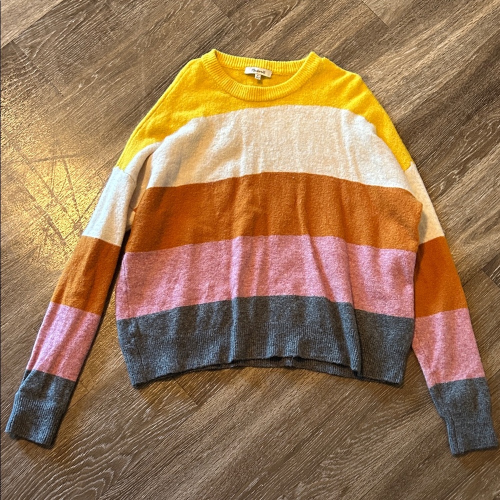 Madewell Multicolor Striped Crew Neck Sweater